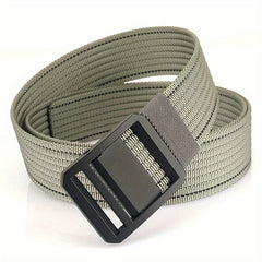 Men's Metal Buckle Nylon Braided Belt Casual Youth Belt