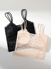 2pcs Lace Cami Tops V Neck Sleeveless Lingerie