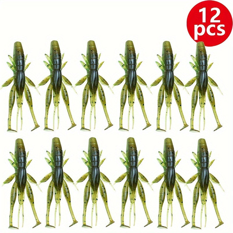 Soft Shrimp Bait T Tail Floating Water Soft Lure Bait 2 7g