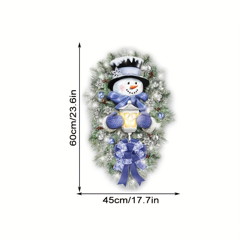 Christmas Decoration Sticker Snowman Wreath Window Door Wall Party Decor