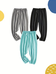 3pcs Boys Casual Sports Pants Thin Outdoor Lantern Pants