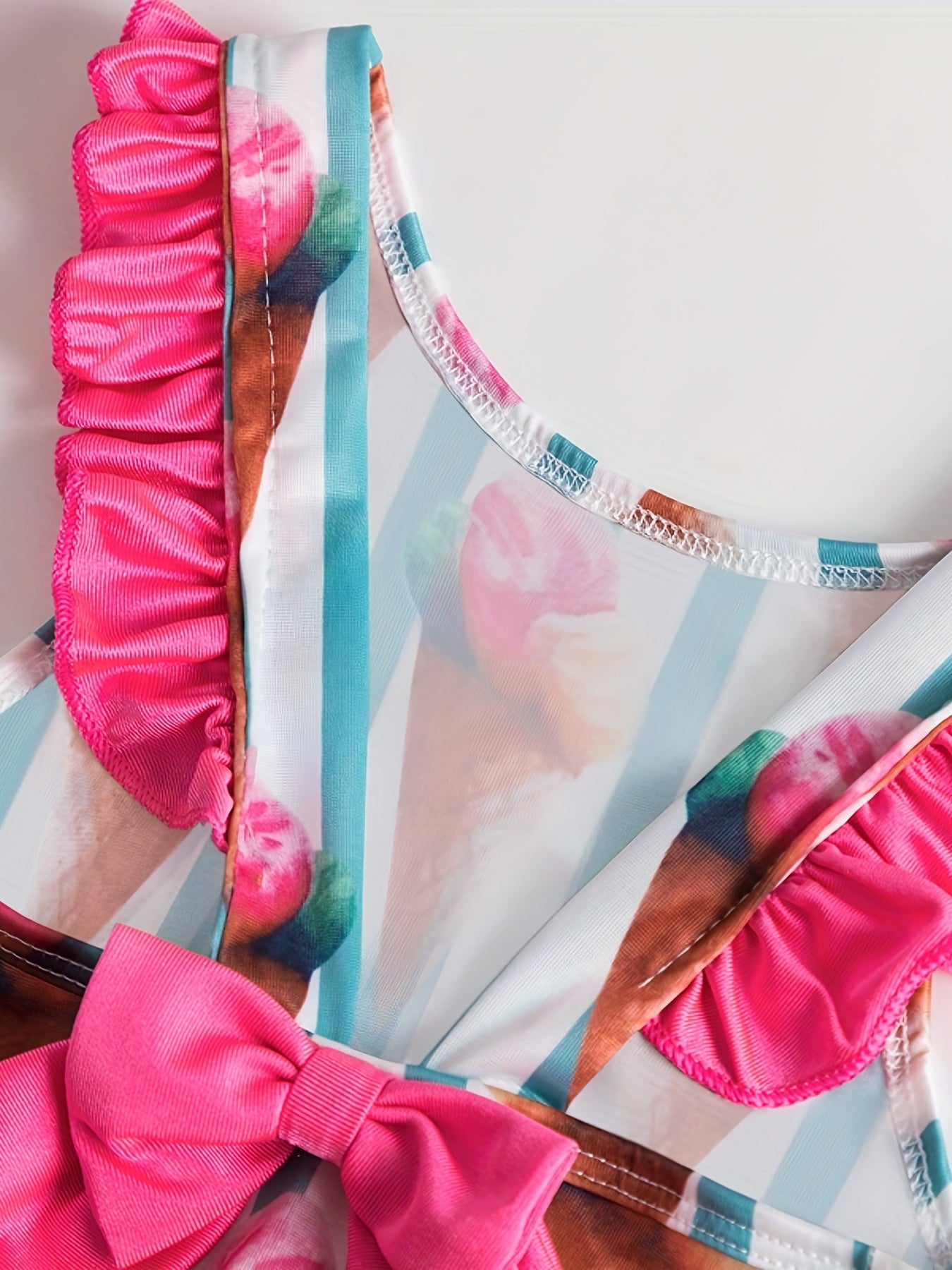 Baby Cartoon Striped Swimsuit Bikini Onesie