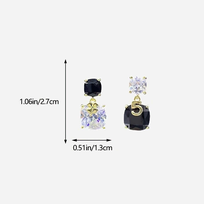 Zircon Asymmetric Earrings, Personalised Design