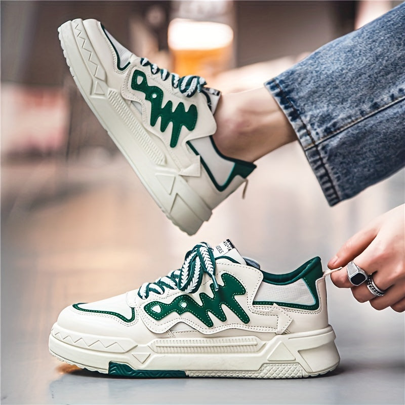 Alphabets Decor Skate Shoes Men's Non Slip Sneakers