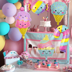 5pcs Dessert Ice Cream Balloons Donut Candy Theme Party Supplies