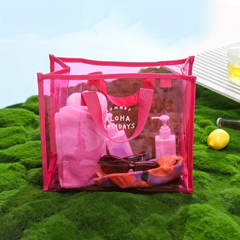 Transparent Tote Bag for Travel and Beach Storage