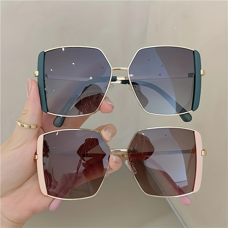 Oversized Cat Eye Sunglasses Gradient Lens Geometric Frame Shield UV400