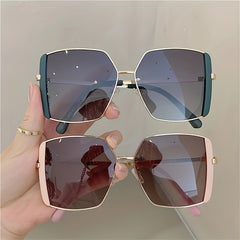 Oversized Cat Eye Sunglasses Gradient Lens Geometric Frame Shield UV400