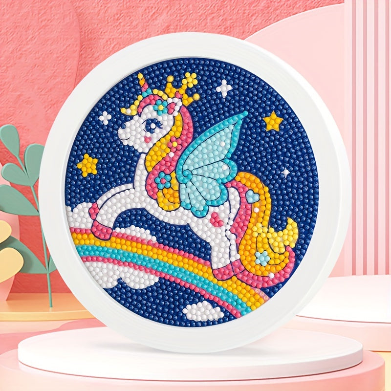 DIY Diamond Painting Set With Circular Photo Frame Puzzle Toy