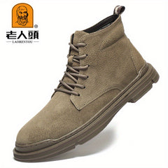 Men's Combat Boots Casual Lace up Walking Shoes