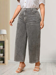  High Rise Wide Leg Jeans