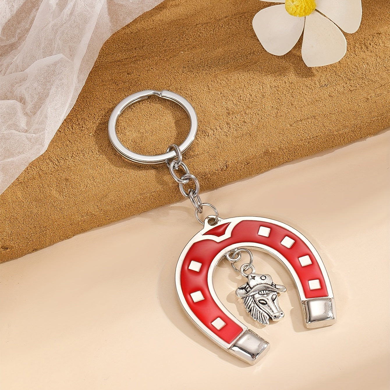 Horseshoe Key Ring Western Cowboy Key Pendant