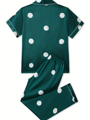 Floral Print Lounge Set Short Sleeve Top & Pants Women's Loungewear