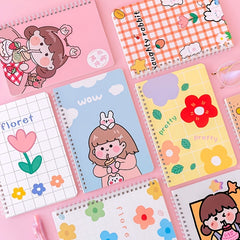 4pcs Cartoon Coil A5 Notebooks - 80 Sheets - Office/School/Birthday