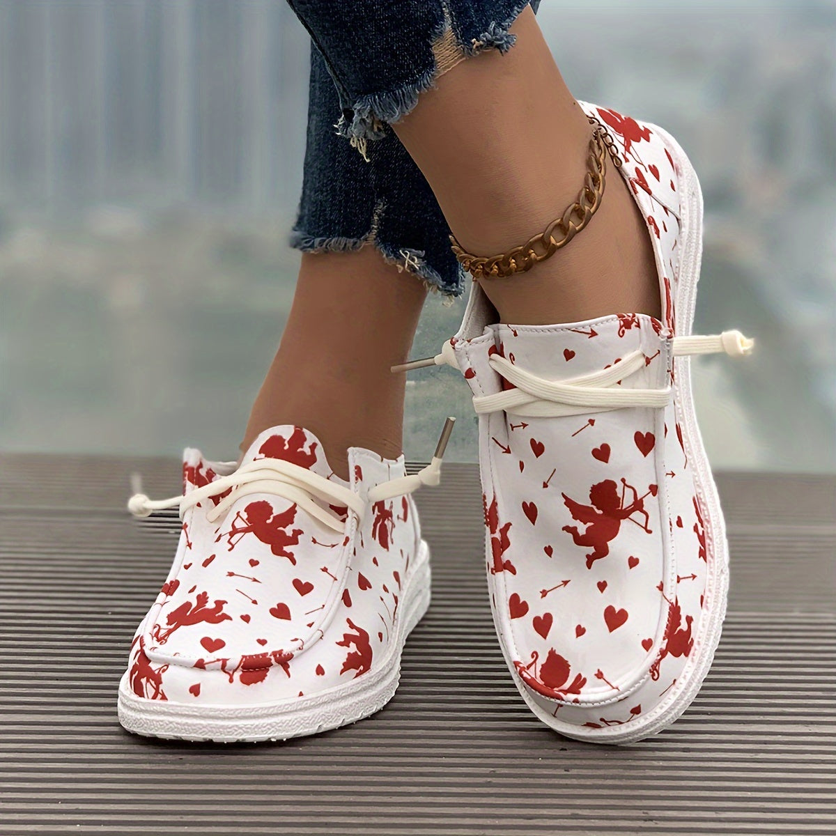 Women's Cupid Cartoon Pattern Skate Shoes