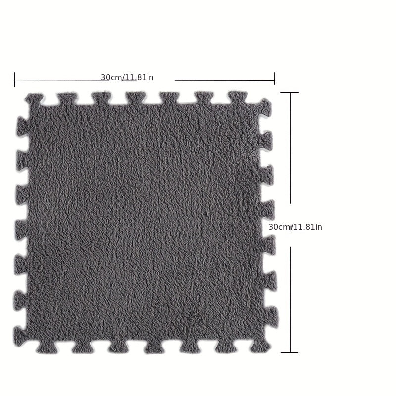 10pcs Plush Puzzle Foam Floor Mat Square Area Rug 12'X12'