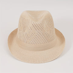 Short Brim Fedora Cap Breathable Jazz Hat Summer Sun Hat
