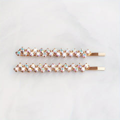 2pcs Rhinestone Hair Clip Metal Hairpin Barrette Bridal Wedding Party Favor Deco