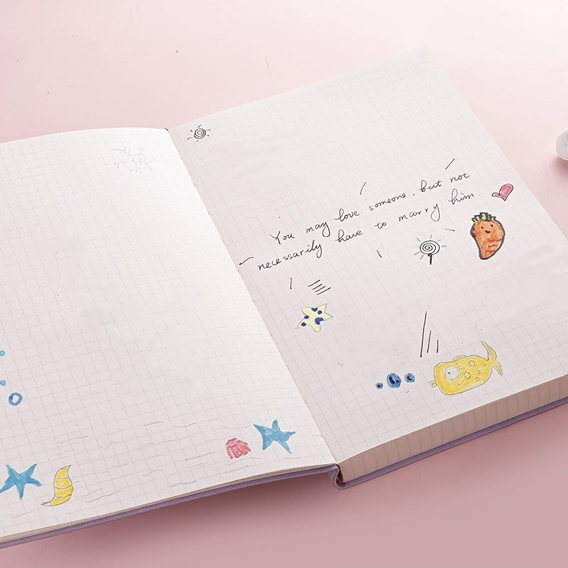 Pink Purple Student Notebook Diary Planner 148 Sheets Soft Leatherette Notepad