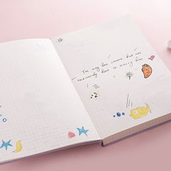 Pink Purple Student Notebook Diary Planner 148 Sheets Soft Leatherette Notepad