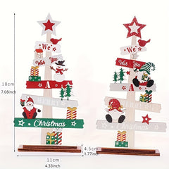 Christmas Tree Santa Claus Wooden Sign Xmas Decoration Party
