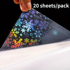 Holographic Laser Transparent Stickers A4 Vinyl Self Adhesive Waterproof Film