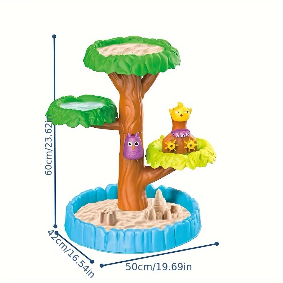 Deluxe Water Play Sand Table Set with Tree Fountain - Non Toxic Outdoor Playset