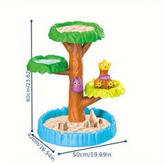 Deluxe Water Play Sand Table Set with Tree Fountain - Non Toxic Outdoor Playset