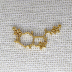 Serotonin Molecule Flower Charm Pendant Stainless Steel