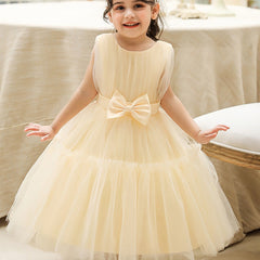 Girls Sleeveless Puffy Princess Dress with Tiara