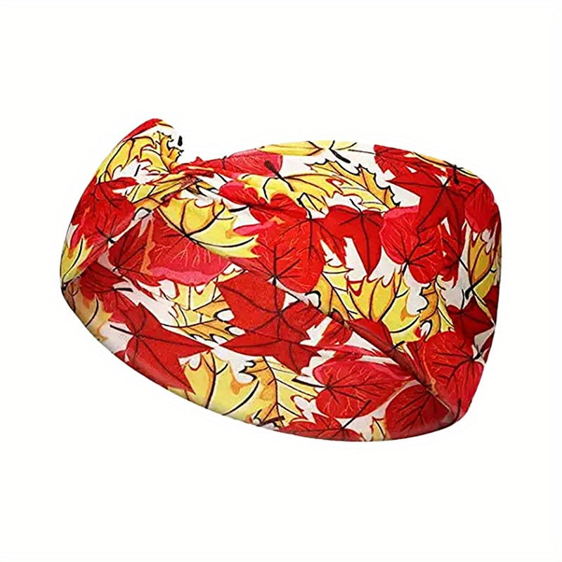 Maple Leaf Pattern Headband Sweat Absorbing for Yoga Running Exercise