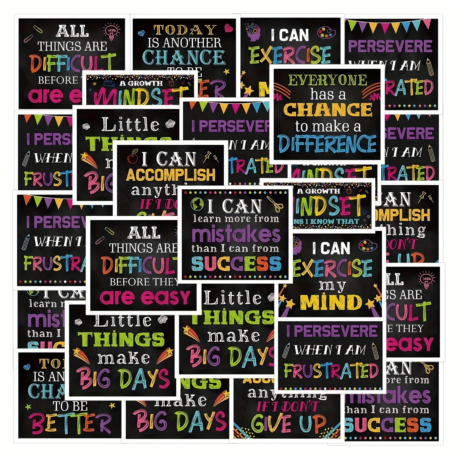 10pcs Inspirational Quotes Stickers for Laptop Skateboard Phone Case Guitar