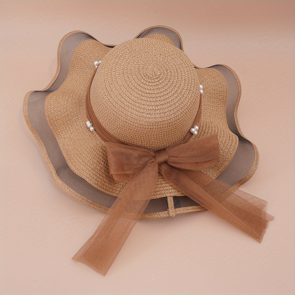 Polyester Sunscreen Mesh Hat Summer Unisex Hat Straw Hat Large Brim Sun Hat