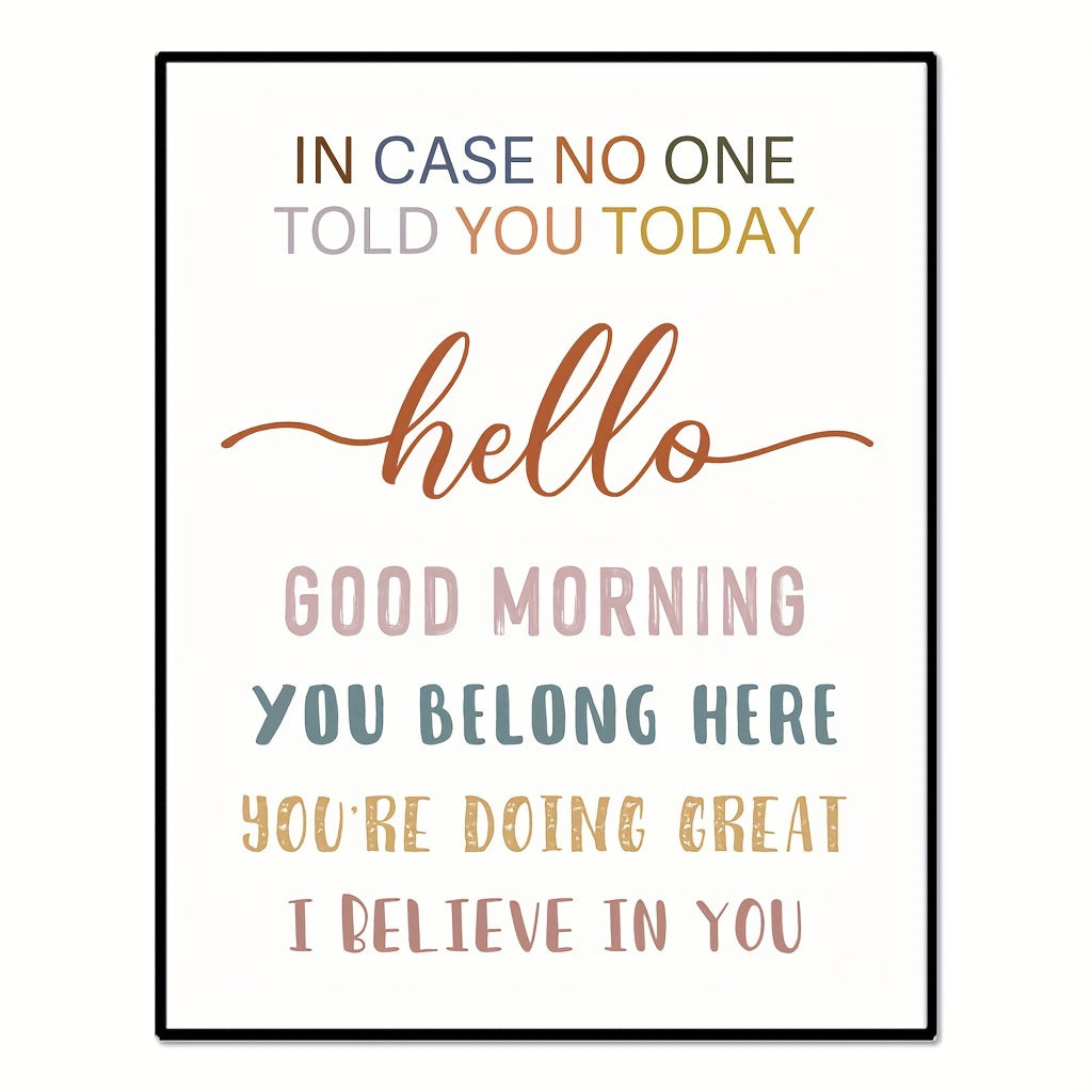 Motivational Wall Art Hello Good Morning You're Doing Great Teacher Gift