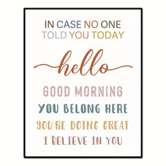 Motivational Wall Art Hello Good Morning You're Doing Great Teacher Gift