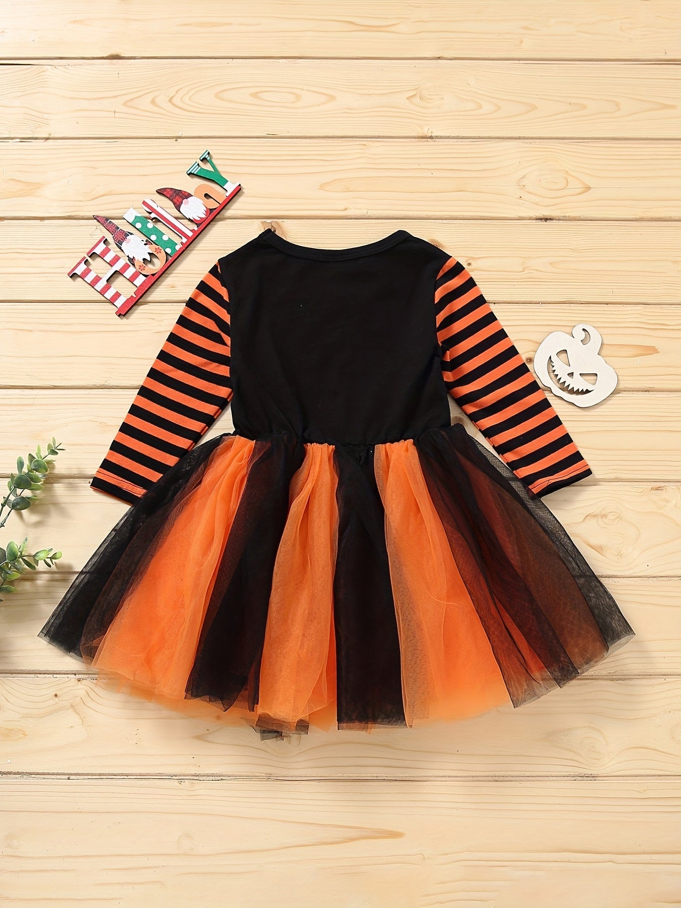 Halloween Toddler Baby Girls Dress Long Sleeve Mesh Gradient Party