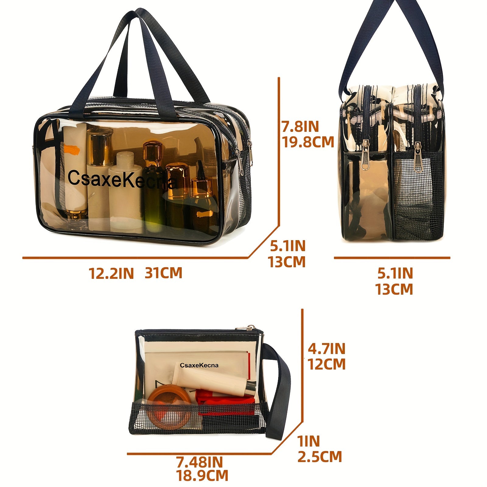 Large Capacity Transparent Cosmetic Bag Waterproof Storage Bag