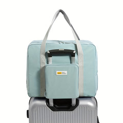 Large Capacity Foldable Duffle Bag Lightweight Zipper Storage Overnight Bag