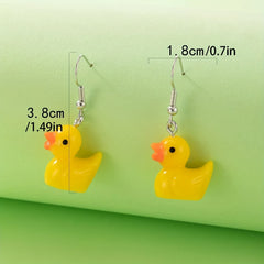 Duck Earrings Synthetic Resin Cute Animal Jewelry Dangle Earrings