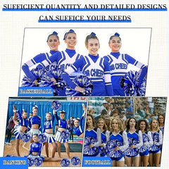Cheering Poms With Bow Handheld Props Dancing Supplies Stage Performance