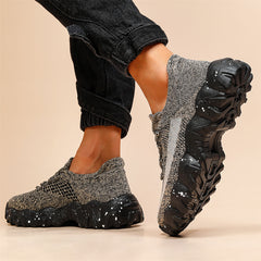 Men's Comfortable Lace Sneakers Casual Sock Elevator Shoes