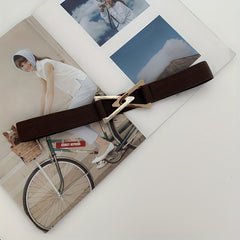 Double Triangle Metal Buckle Belt Women's Elastic Dress Belt