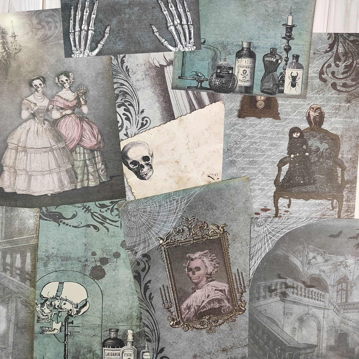 Vintage Halloween Ghost Scrapbook Papers Pack - 12pcs