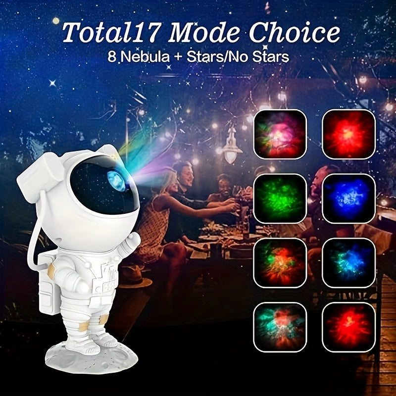 Astronaut Star Projector Night Light Nebula Remote Control