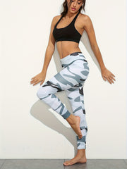 Camouflage Pattern Yoga Leggings High Stretch Fitness Pants