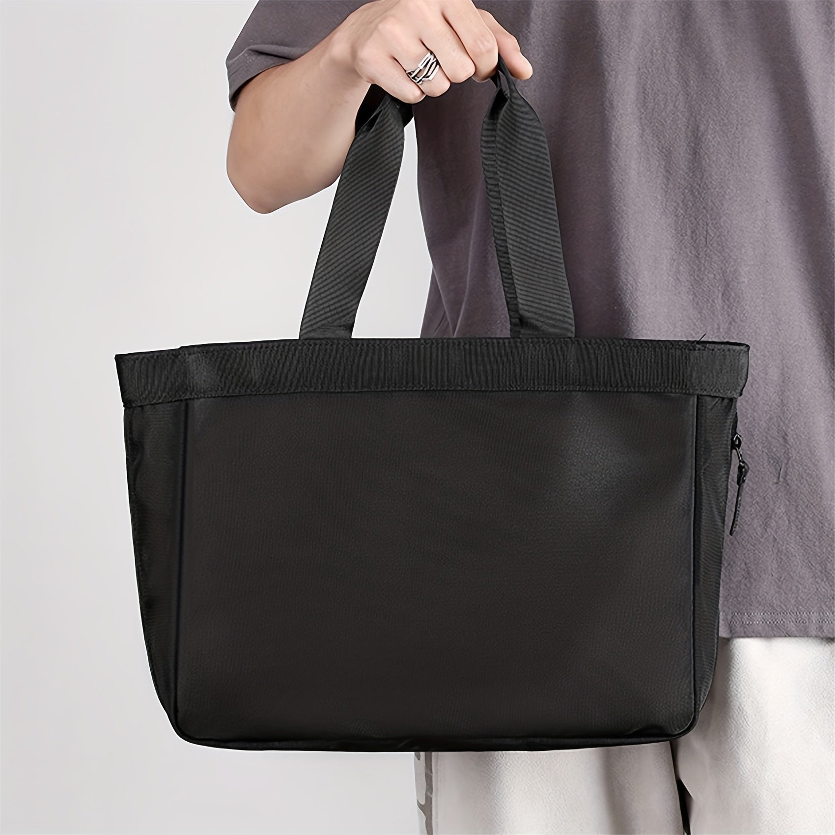 Men's Large Capacity Tote Bag Casual Shoulder Bag
