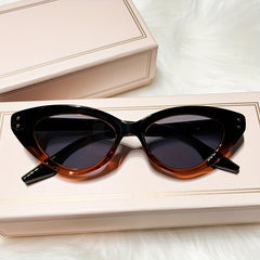 Cat Eye Sunglasses UV400 Gradient Lens Triangle Frame Glasses