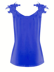 V Neck Tank Top Lace Strap Sleeveless Casual Summer Women's Clothing
