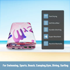 Quick Drying Swim Towel Soft Oversized 27.5 x 55 Absorbent Beach Camping Gym
