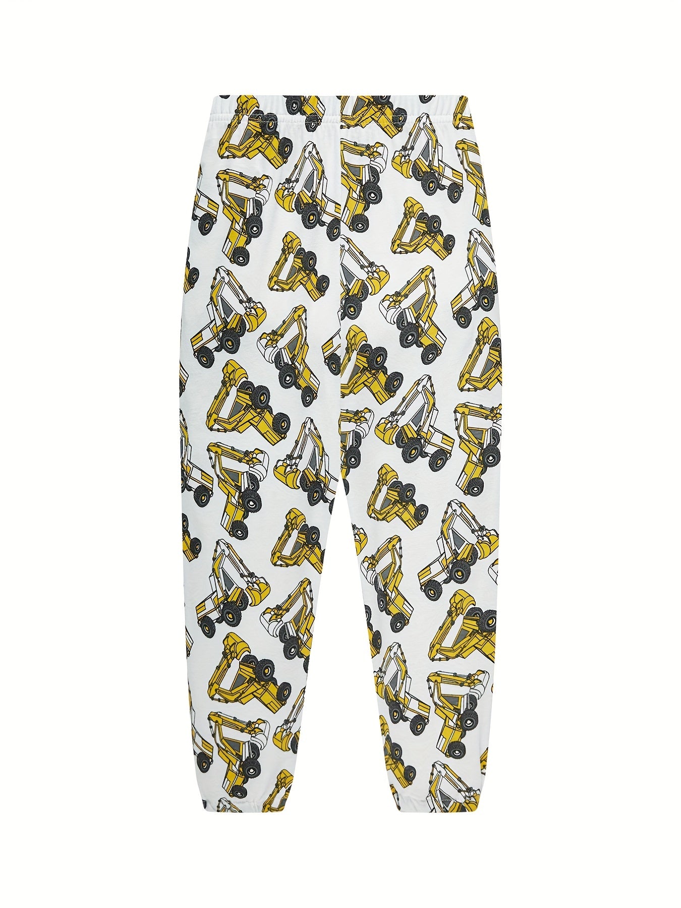 Boys Excavator Cotton Pajamas Set Long Sleeves Comfortable Homewear